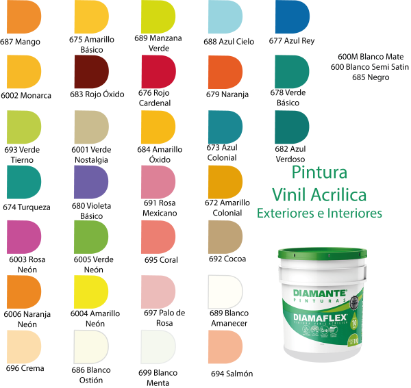 Diamanflex colores Pintura Diamaflex Vinil Acrílica
