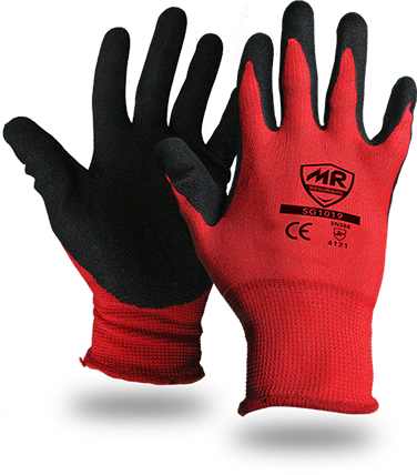 Guante de nylon con palma de nitrilo arenoso