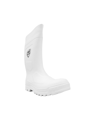 Bota de hule jardinera con casquillo color blanco
