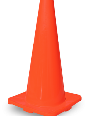 Cono víal de PVC 71 cm base naranja