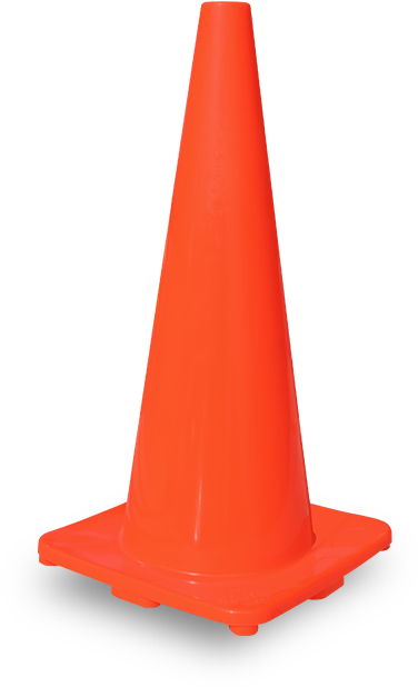 SR1028-N70 Cono víal de PVC 71 cm base naranja