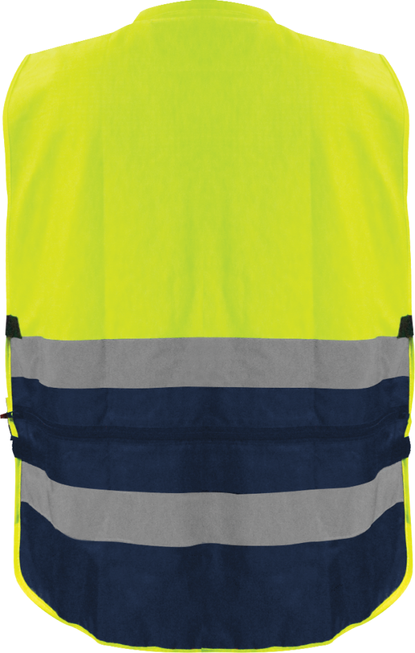 SR1057 AM ESPALDA Chaleco reportero europeo ajustable