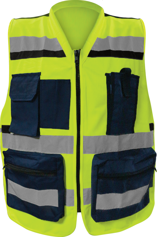 SR1057 AM FRENTE Chaleco reportero europeo ajustable