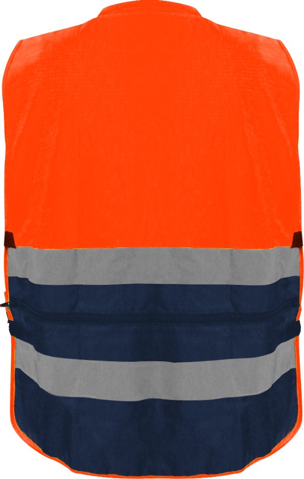 SR1057 NJ ESPALDA Chaleco reportero europeo ajustable