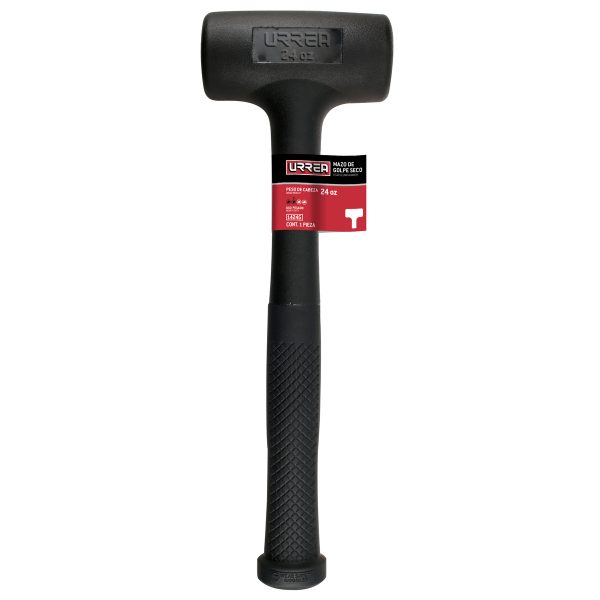 1424G_e.jpg 1424G - Mazo de golpe seco tapas fijas de alto impacto con mango Rubber grip de 10-5/64", 24 oz Urrea