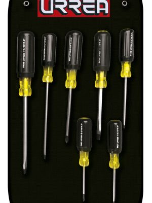 9400A - Juego de destornilladores con mango cushion grip, combinados, 7 piezas en estuche Urrea