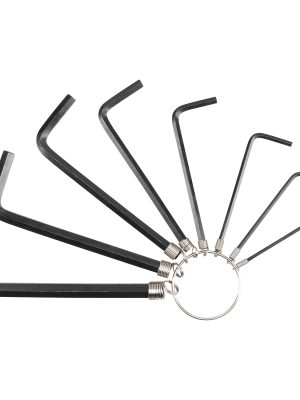 JLL8P.jpg JLL8P - Juego de llaves hexagonales tipo "L", en pulgadas, 8 piezas en argolla Foy