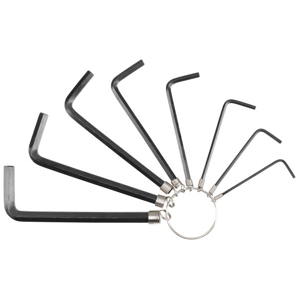 JLL8P - Juego de llaves hexagonales tipo "L", en pulgadas, 8 piezas en argolla Foy