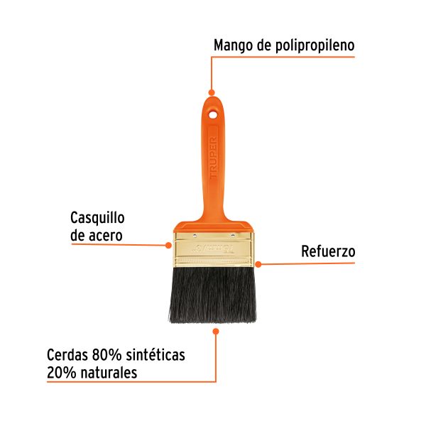 BRT-3FC1.jpg Brocha profesional de 3' con mango de plástico, Truper