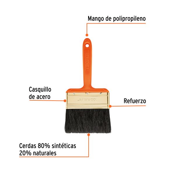 BRT-4FC1.jpg Brocha profesional de 4' con mango de plástico, Truper
