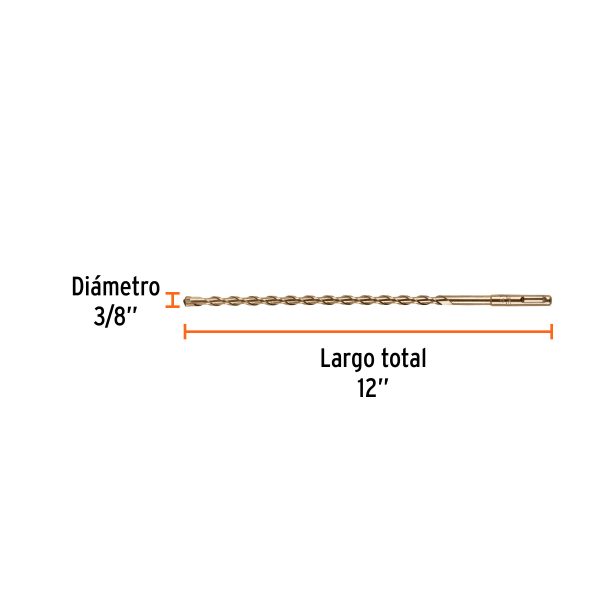 BS-3-8X12FC2.jpg Broca SDS Plus 3/8 x 12', Truper