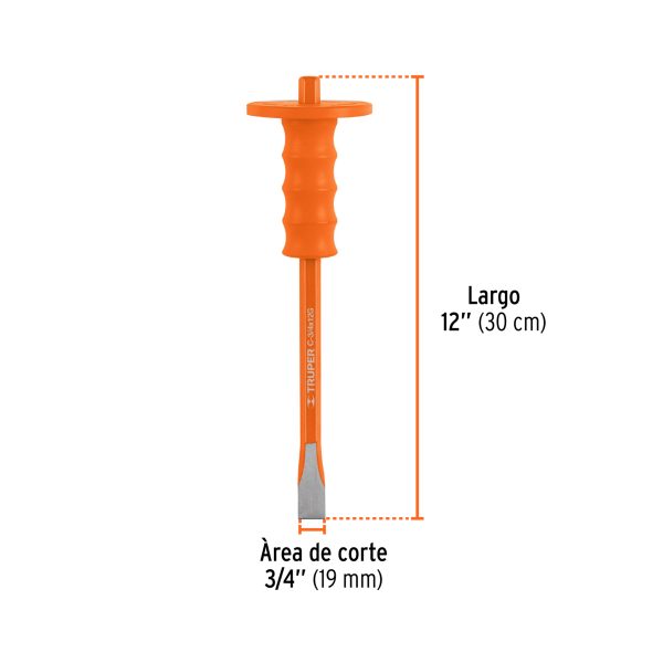 Cincel de corte frío 3/4 X 12' con grip, Truper