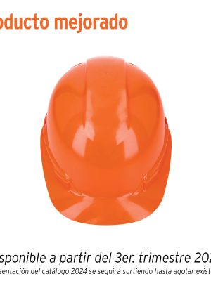 Casco de seguridad, ajuste de matraca, naranja, Truper