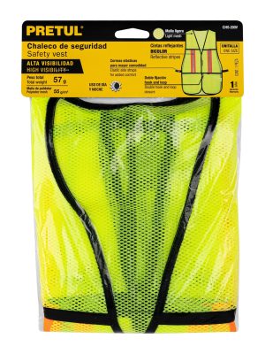 Chaleco de seguridad con cintas reflejantes, Verde, Pretul