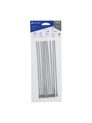 Bolsa con 10 cinchos de 20 cm,acero inoxidable,99 lb,VOLTECK