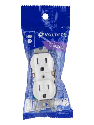 Contacto dúplex, 2 polos 3 hilos, Standard, blanco, Volteck