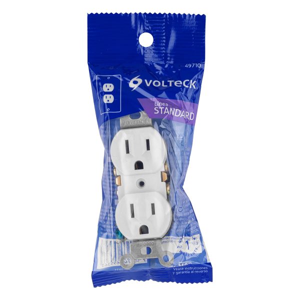 CODO-SBE1.jpg Contacto dúplex, 2 polos 3 hilos, Standard, blanco, Volteck