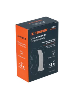 Cinta sella roscas 1' X 13 m de largo, uso general, Truper