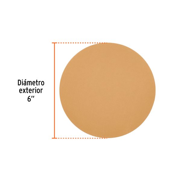 Paquete c/5 discos de lija 6' grano 220, ciegos