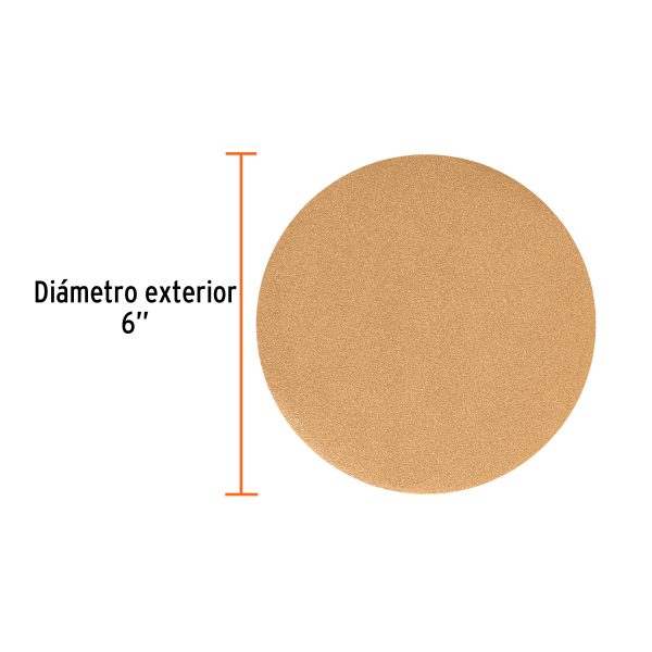 DIRO-064FC2.jpg Paquete c/5 discos de lija 6' grano 40, ciegos