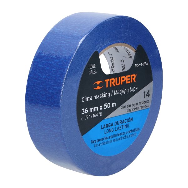 MSK-1-1-2AD1.jpg Cinta masking tape azul de 1-1/2' x 50 m para pintor, Truper