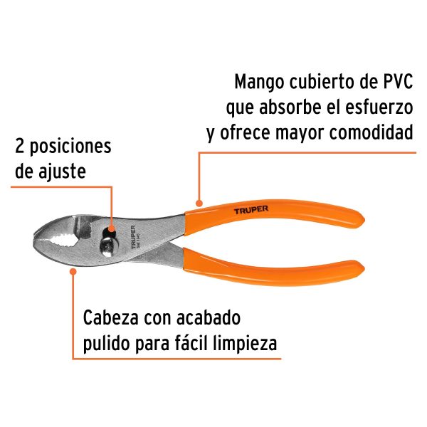 PCH-8FC1.jpg Pinza de chofer 8' mango de PVC, Truper