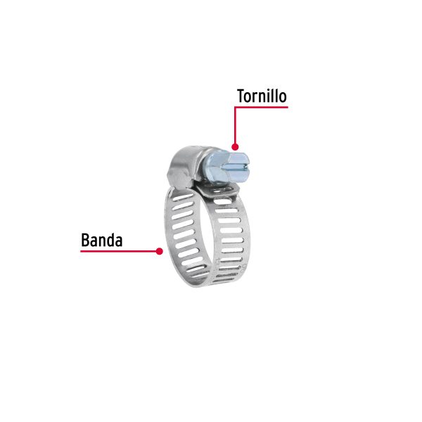 Bolsa c/10 abrazaderas mini, sin fin reforzadas #6, 1/2-3/4'