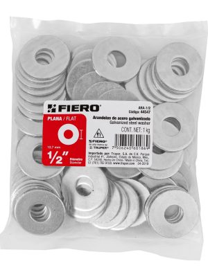 Bolsa de 1 kilo arandelas planas galvanizadas 1/2", FIERO