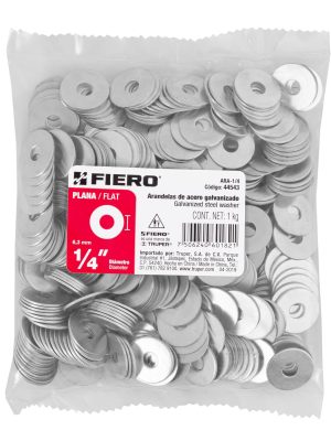 Bolsa de 1 kilo arandelas planas galvanizadas 1/4', FIERO