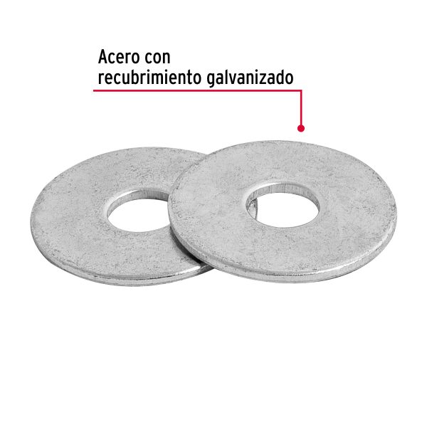 Bolsa de 1 kilo arandelas planas galvanizadas 1/4', FIERO