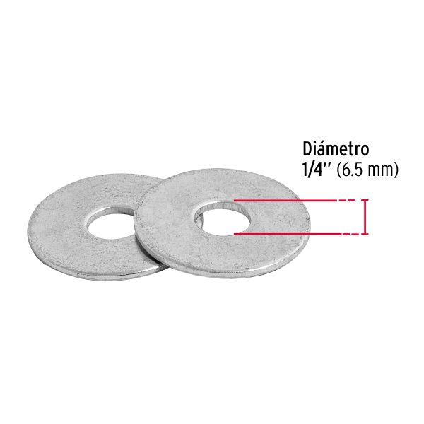 Bolsa de 1 kilo arandelas planas galvanizadas 1/4', FIERO