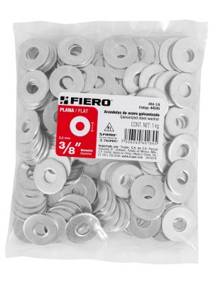 Bolsa de 1 kilo arandelas planas galvanizadas 3/8", FIERO