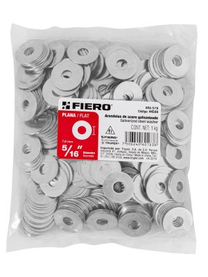 Bolsa de 1 kilo arandelas planas galvanizadas 5/16", FIERO