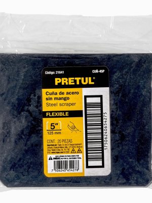 Cuña de 4' x 5' sin mango, bolsa con 20 piezas, Pretul