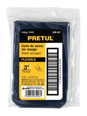 Cuña de 4' x 3' sin mango, bolsa con 20 piezas, Pretul