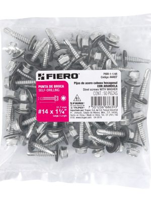 Bolsa con 50 pijas 1-1/4' hexagonal, punta broca con rondana