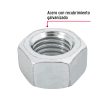 Bolsa con 250 tuercas 1/4' hexagonales de acero galvanizado