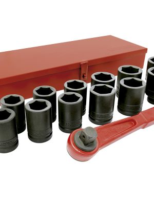 10000LH - Juego de dados largos y accesorios de impacto cuadro de 1", en pulgadas, 14 piezas Urrea