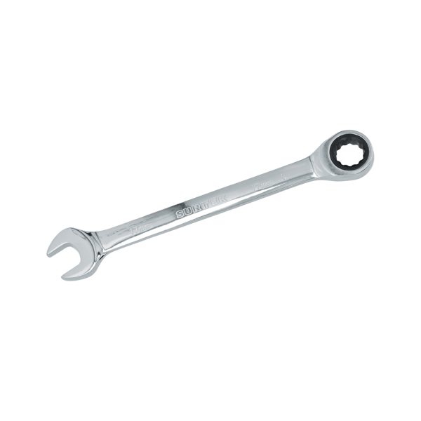 100587 - Llave combinada pulido espejo de matraca métrica, 12 puntas, 17mm Surtek