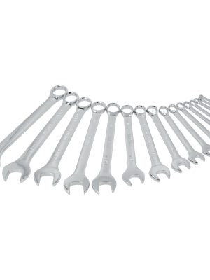 1051E - Juego de llaves combinadas pulido espejo en pulgadas, 12 puntas, 16 piezas en estuche Surtek