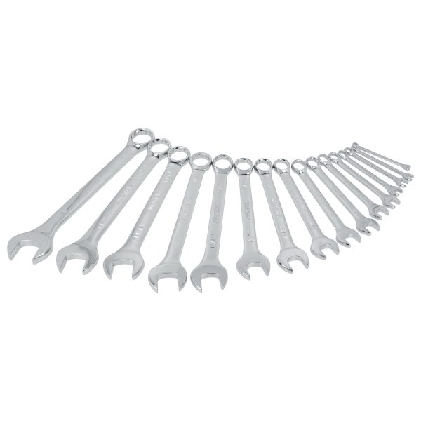 1051E.jpg 1051E - Juego de llaves combinadas pulido espejo en pulgadas, 12 puntas, 16 piezas en estuche Surtek