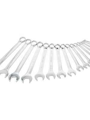 1051MR - Juego de llaves combinadas pulido espejo métricas, 12 puntas, 16 piezas en rack Surtek