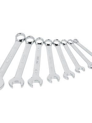 1052MR - Juego de llaves combinadas pulido espejo métricas, 12 puntas, 8 piezas en rack Surtek