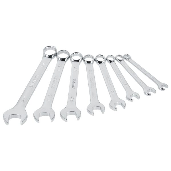 1052R.jpg 1052R - Juego de llaves combinadas pulido espejo en pulgadas, 12 puntas, 8 piezas en rack Surtek