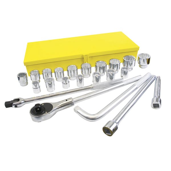 105605 - Juego de dados y accesorios cuadro de 3/4" en pulgadas, 23 piezas Surtek