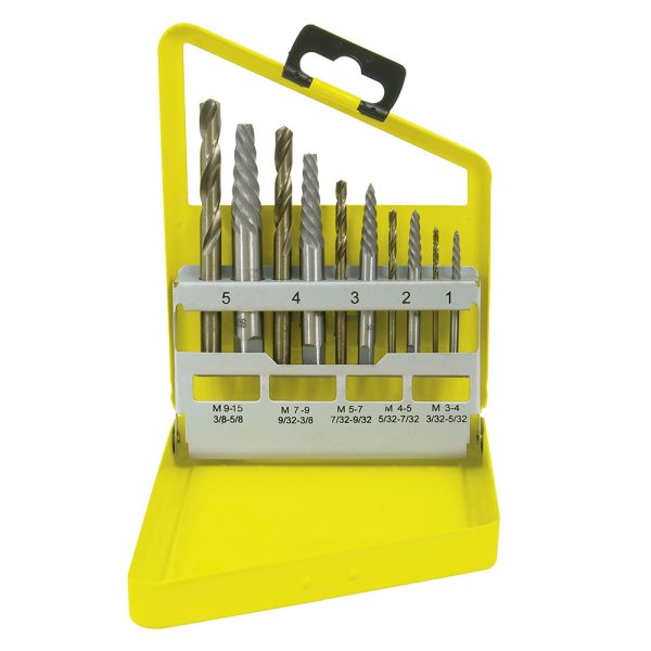 107044 - Juego de extractor para tornillos con brocas, 10 piezas Surtek