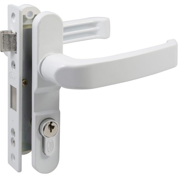 10CL.jpg 10CL - Cerradura Euro para puerta de aluminio función doble, blanco, llave estándar Lock