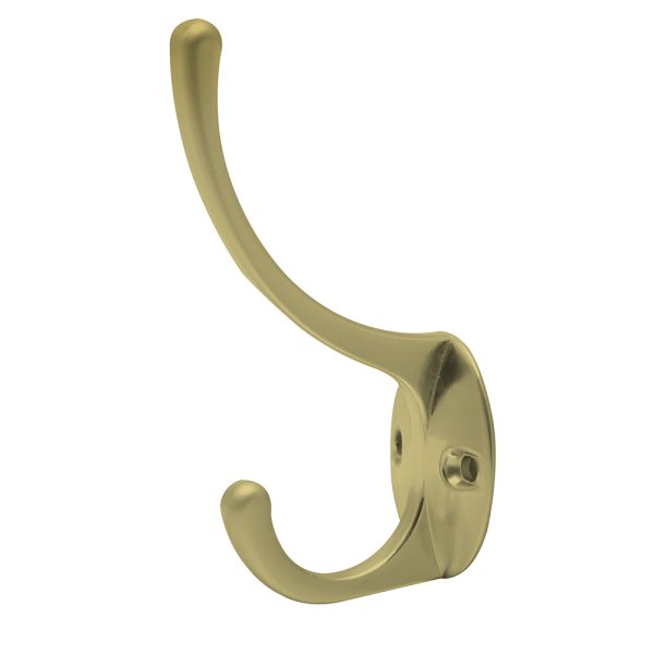 10PE - Gancho perchero sombrero y abrigo, latón brillante Lock