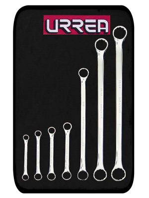 1100H.jpg 1100H - Juego de llaves de estrías pulido espejo de 15° en pulgadas, 12 puntas, 7 pz en estuche Urrea