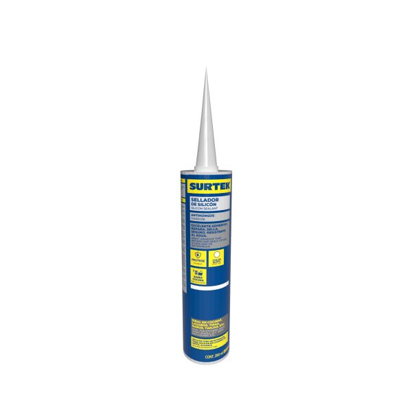 113452 - Silicón para baño y cocina color blanco, 280 ml Surtek